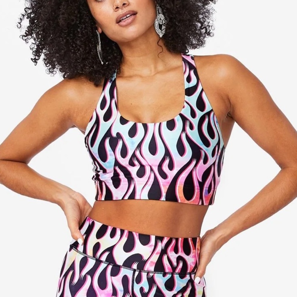 TEREZ X TORCHD HI-SHINE SPORTS BRA IN TIE DYE